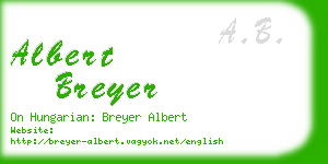 albert breyer business card